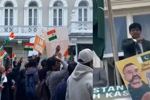 लंदन में सामने आया पाकिस्तान उच्चायोग का असली चेहरा, सरे आम दी भारतियों को धमकी, आमने-सामने हुए भारत और पाक प्रदर्शनकारी