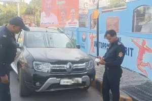 नो पार्किंग के खिलाफ सीपीयू का अभियान, 22 के काटे चालान