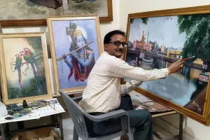 Lakhimpur: अमेरिका में भारत का मान बढ़ाएगी ये पेंटिंग, दिखेगा पौराणिक शिव मंदिर 