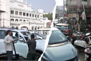 प्रभारी मंत्री करते रहे समीक्षा, नगर निगम हो गया अतिक्रमण का शिकार, मुख्यालय के बाहर अवैध पार्किंग