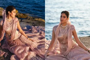 Cannes : जाह्नवी कपूर ने बिखेरा जलवा, गुलाबी रंग में ड्रामेटिक घूंघट लुक वायरल 