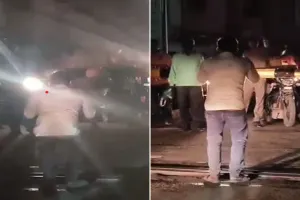 लखीमपुर खीरी: रेलवे क्रासिंग में फंसा ई-रिक्शा....चालक से लगवाई उठक-बैठक