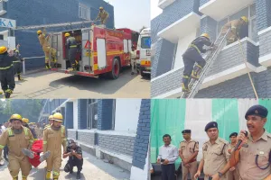 रामपुर में मॉक ड्रिल कर स्कूली छात्रों को आपातकाल में बचाव के बताए तरीके, 50 से ज्यादा पुलिसकर्मी रहे शामिल