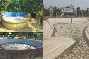 बरेली : बूंद-बूंद पानी को तरस रहा स्मार्ट सिटी का अमृत सरोवर