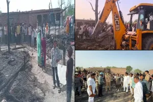 अमरोहा : आग से 17 छप्परपोश घर राख, 6 पशुओं की मौत