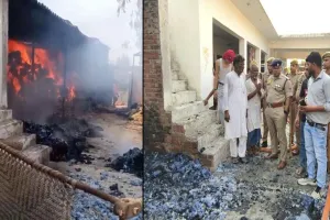 अमरोहा : दौलतपुर में बवाल, घर में घुसकर लगाई आग, तोड़फोड़, मारपीट