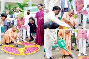 World Environment Day: विश्व पर्यावरण दिवस पर CM योगी ने रोपा बिल्व वृक्ष का पौधा, 'एक पेड़ मां के नाम' अभियान का किया शुभारंभ