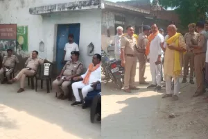 हनुमान मंदिर के पास अराजकतत्वों ने फेंका मांस का टुकड़ा, पुलिस ने समझा-बुझाकर शांत कराया