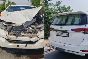 हाइवे पर हादसा : उच्च शिक्षा राज्यमंत्री की कार नीलगाय से टकराई, बाल-बाल बचीं