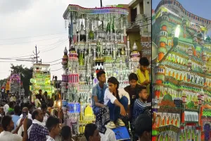 संभल : रंजोगम के बीच निकले ताजियों के जुलूस, डीएम और एसपी ने देखे इंतजाम