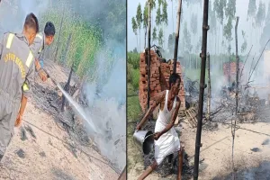 लखीमपुर खीरी: अल्लीपुर गांव में लगी आग से तीन घर जले, लाखों का नुकसान