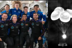 Shubhanshu Shukla Return: अंतरिक्ष से धरती पर लौटे शुभांशु शुक्ल, कैलिफोर्निया के समंदर में उतरा ड्रैगन स्पेसक्राफ्ट