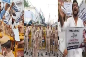 लखनऊ में NSUI का प्रदर्शन, बैरिकेडिंग तोड़कर की नारेबाजी, कार्यकर्ताओं को पुलिस ने लिया हिरासत में