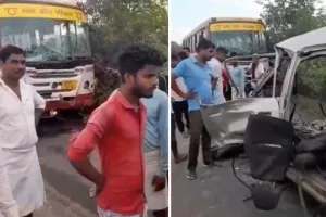 सीतापुर फोरलेन पर रोडवेज बस और वैन में भीषण टक्कर, पांच की मौत, घायलों में सात की हालत गंभीर, लखनऊ रेफर 