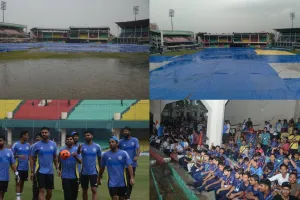 कानपुर : बारिश ने धोया पहला मैच, भारत ए और ऑस्ट्रेलिया के बीच ग्रीनपार्क में खेला जाने वाला मैच रद