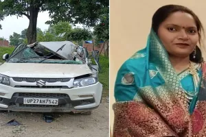 UP : ट्रक और कार की टक्कर में शिक्षिका की मौत, पति घायल