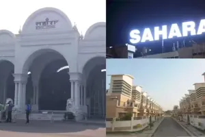 लखनऊ नगर निगम की बड़ी कार्रवाई, 170 एकड़ में फैली सहारा सिटी को किया सील