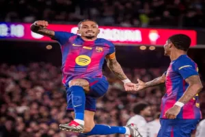 राफिन्हा के शानदार दो गोल से बार्सीलोना की लगातार सातवीं जीत, ओसासुना 2-0 से पराजित
