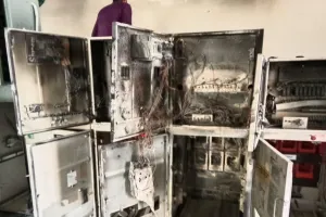 निगोहां बिजली उपकेंद्र में धमाके के बाद लगी आग, दर्जनों गांवों की बिजली हुई गुल
