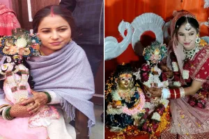  UP : कान्हा की दीवानी युवती ने भगवान श्रीकृष्ण की मूर्ति संग धूमधाम से लिए सात फेरे