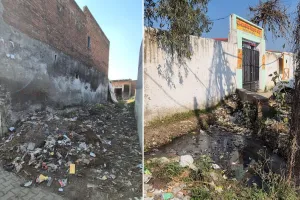 Moradabad: स्वच्छता के दावे हवा, गोट में गंदगी का अंबार, गांव की नालियों में भरी कीचड़