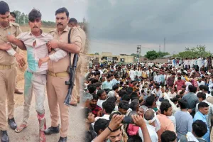 हत्यारों के एनकाउंटर की मांग: पिता-पुत्र के शव देखते ही भड़का जनाक्रोश,जाम लगाकर किया हंगामा