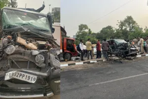 लखनऊ में भीषण सड़क हादसा! फैजाबाद रोड पर रोडवेज बस और DCM ने स्कॉर्पियो के उड़ाए परखच्चे, मामा-भांजे गंभीर रूप से घायल