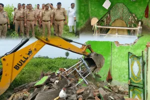 Sambhal News : सरकारी चरागाह की जमीन पर बनी मजार पर चला बुलडोजर, 50 वर्ग मीटर भूमि कब्जामुक्त