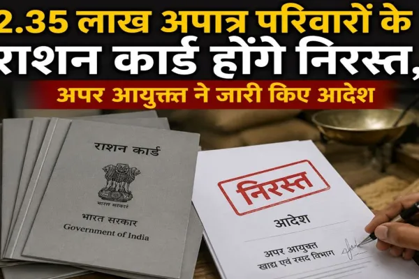  <span class="t-red">UP : </span> राशन कार्डधारकों पर होने जा रहा है बड़ा एक्शन, 2.35 लाख परिवारों के कार्ड होंगे निरस्त