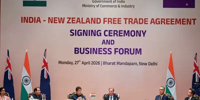 Ind-NZ FTA:  भारत-न्यूजीलैंड ने मुक्त व्यापार समझौते पर किए हस्ताक्षर, कई सामानों पर ड्यूटी घटकर हुई जीरो