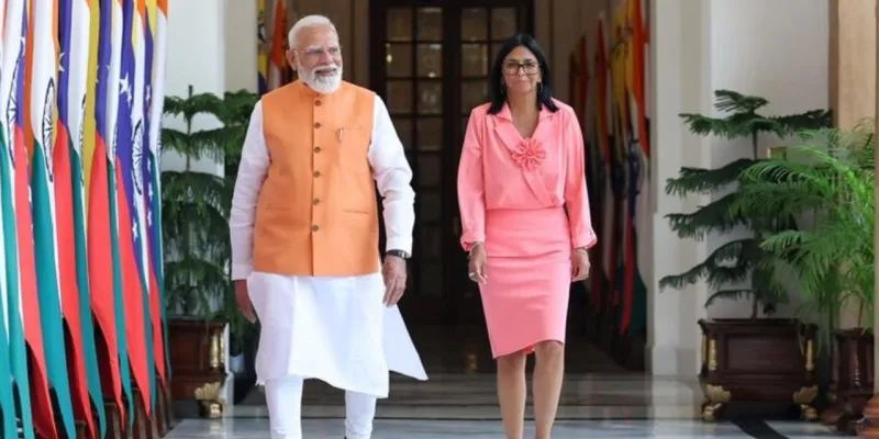 India-Venezuela :  पीएम मोदी और कार्यवाहक राष्ट्रपति डेल्सी रोड्रिगेज की मुलाकात, पश्चिम एशिया संकट के बीच तेल आपूर्ति पर बड़ा मंथन