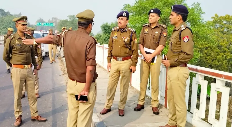 डीआईजी और एसपी ने गोंडा -अयोध्या सीमा क्षेत्र का लिया जायजा, ड्रोन से होगी  नियमित निगरानी - Amrit Vichar