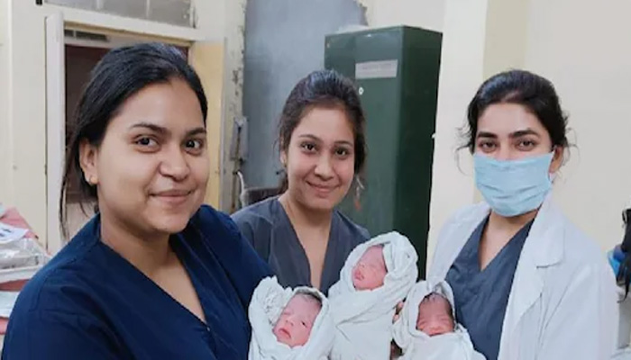 मेरठ: 51 साल की महिला ने एक साथ दिया तीन बच्चों को जन्म, अस्पताल में खुशी का माहौल