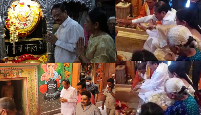 वाराणसी: उप राष्ट्रपति ने बाबा विश्वनाथ और काल भैरव के दरबार में टेका मत्था, मंदिर में की पूजा-अर्चना