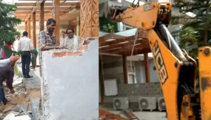 गौतम बुद्ध नगर: श्रीकांत त्यागी के अवैध निर्माण पर गरजा बाबा का बुलडोजर