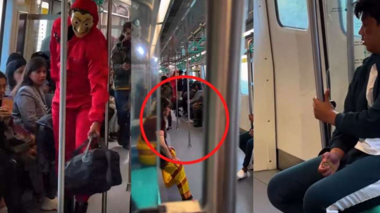 मेट्रो ट्रेन में नजर आए मनी हाइस्ट का चोर और मंजुलिका, देखें Video