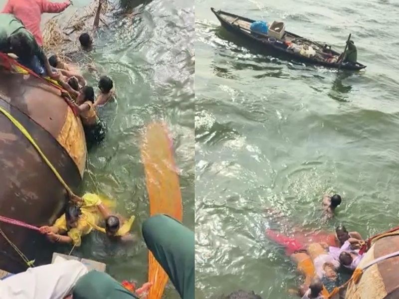 बलिया में बड़ा हादसा, 40 लोगों से भरी नाव नदी में पलटी, तीन महिलाओं की मौत, कई लापता, राहत-बचाव कार्य जारी