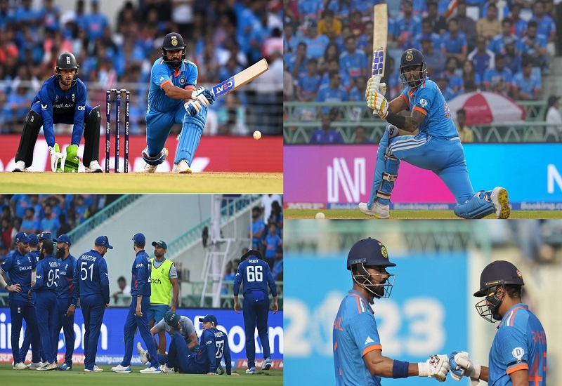 IND vs ENG World Cup 2023 : इंग्लैंड को मिला 230 रनों का टारगेट, रोहित शर्मा ने बनाए 87 रन...डेविड विली ने झटके 3 विकेट