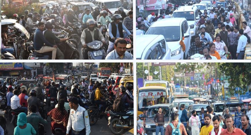 बरेली: मुख्यमंत्री के कार्यक्रम के दौरान शहर में लगा भीषण जाम, वाहनों की लगी लंबी कतार