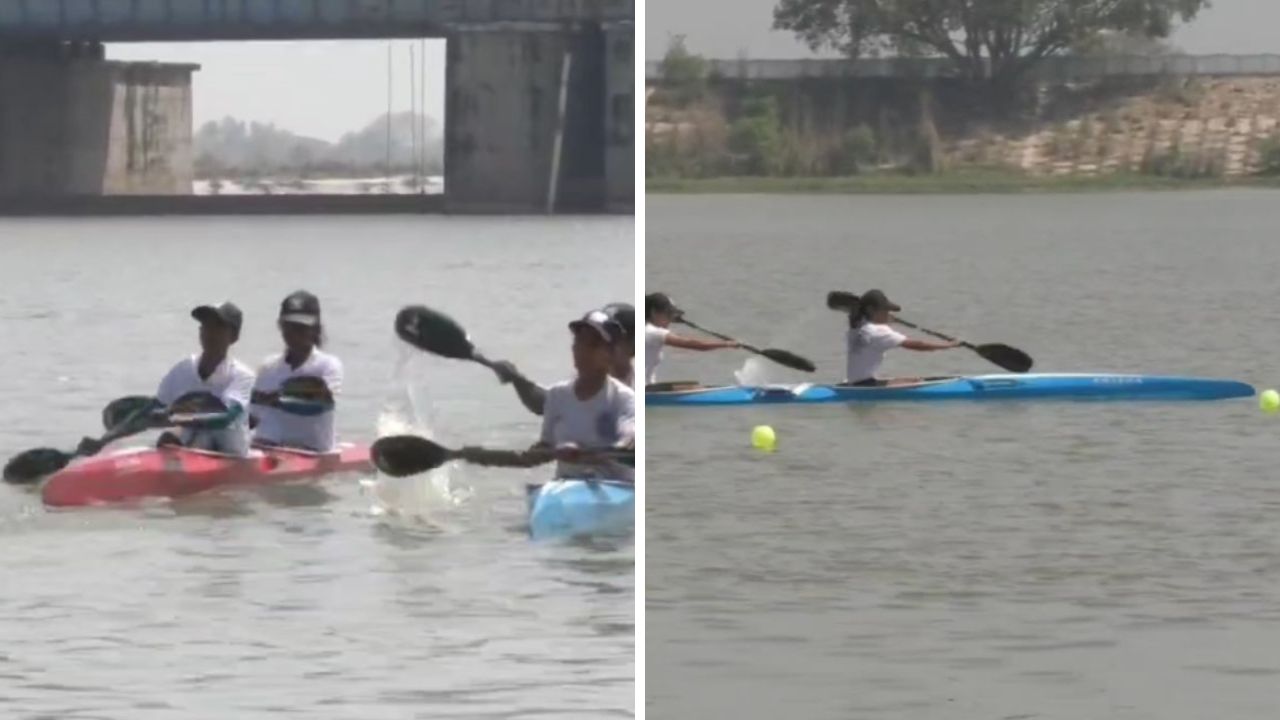 Kanpur: गंगा की लहरों में दिखा रोमांच; पानी में दौड़ाई बोट; क्याकिंग केनोइंग चैम्पियनशिप का हुआ आयोजन