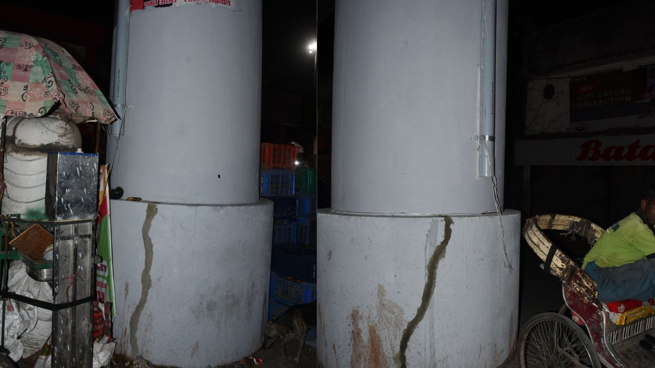 बरेली: कुतुबखाना पुल के पिलर के फाउंडेशन में आई दरार, व्यापारियों ने की शिकायत