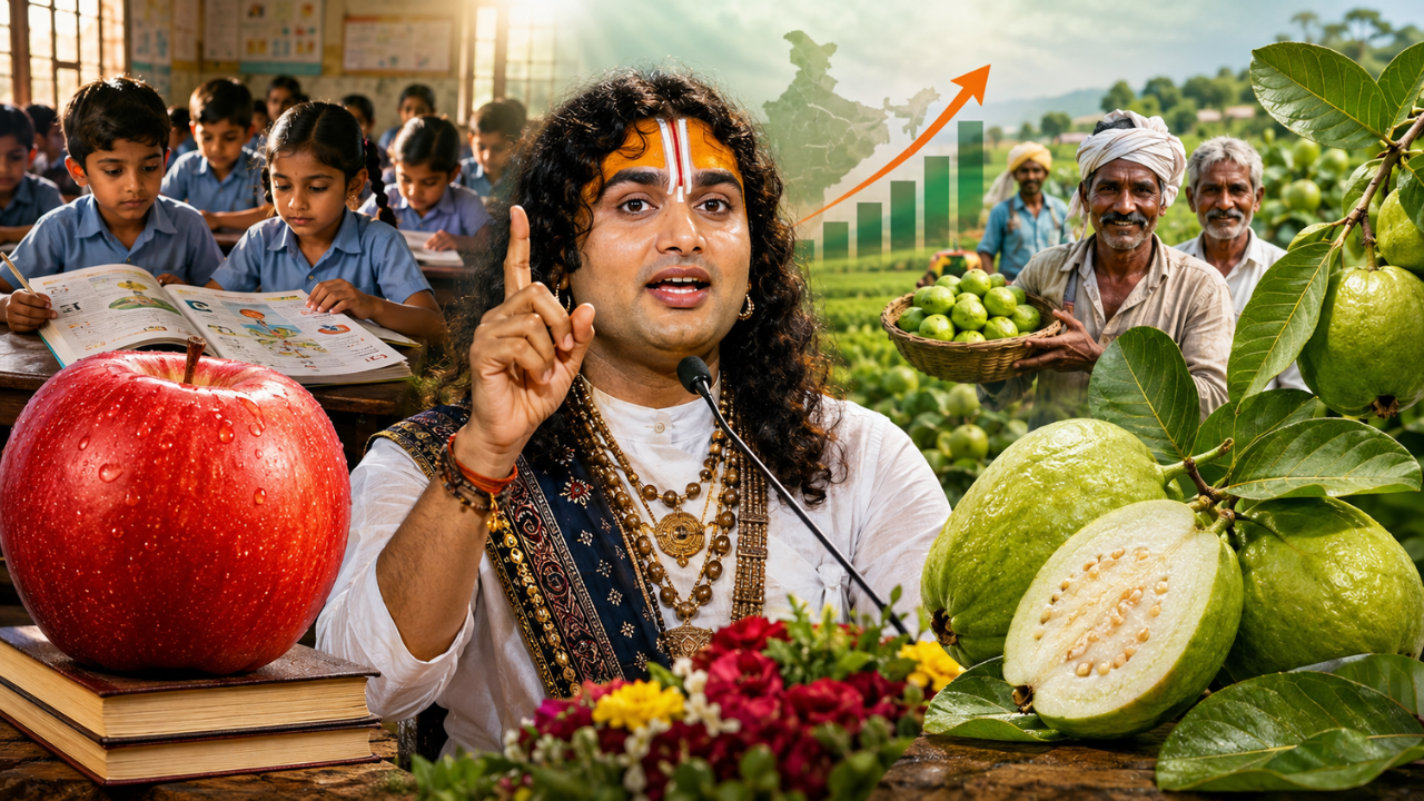 ‘A फॉर Apple नहीं, अमरूद पढ़ाइए’, अनिरुद्धाचार्य का नया गुरू मंत्र वायरल, बोले- इससे मजबूत होगी भारत की अर्थव्यवस्था ‘A फॉर Apple नहीं, अमरूद पढ़ाइए’, अनिरुद्धाचार्य का नया गुरू मंत्र वायरल, बोले- इससे मजबूत होगी भारत की अर्थव्यवस्था
