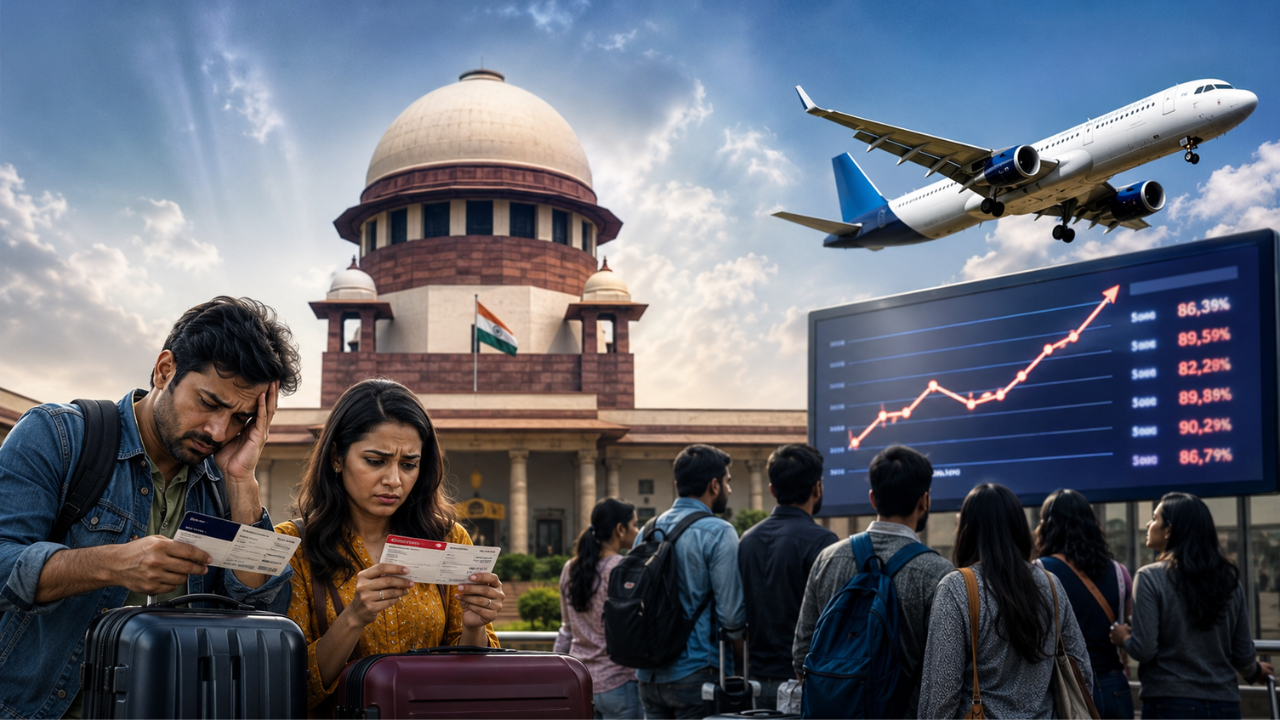 त्योहारों में क्यों आसमान छू रहे हैं फ्लाइट टिकट के दाम? सुप्रीम कोर्ट ने एयरलाइंस को दी कड़ी चेतावनी त्योहारों में क्यों आसमान छू रहे हैं फ्लाइट टिकट के दाम? सुप्रीम कोर्ट ने एयरलाइंस को दी कड़ी चेतावनी