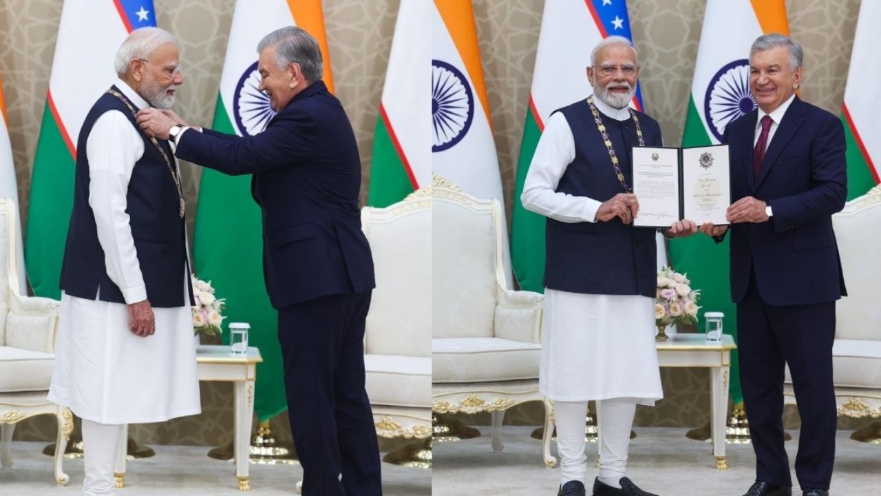 प्रधानमंत्री मोदी को मिला उज्बेकिस्तान का सर्वोच्च सम्मान Oli Darjali Dostlik , बोले-दोस्ती और सहयोग की नई मिसाल प्रधानमंत्री मोदी को मिला उज्बेकिस्तान का सर्वोच्च सम्मान Oli Darjali Dostlik , बोले-दोस्ती और सहयोग की नई मिसाल