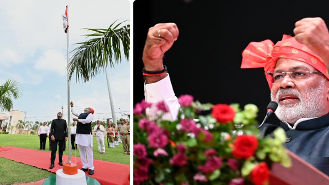 गोरखपुर में गूंजा ‘काकोरी कांड’ का शौर्य : स्वतंत्र देव सिंह ने फहराया तिरंगा; शहीद परिवारों और खिलाड़ियों का सम्मान