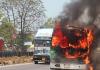 Unnao Fire: हाईवे पर लखनऊ से कानपुर जा रही जनरथ एसी बस में लगी आग, बाल-बाल बचे यात्री...शार्ट सर्किट बताया जा रहा कारण