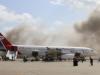 हवाईअड्डे पर हुआ हमला, एक यात्री विमान में लगी आग, बम लदे दो ड्रोन विमान नष्ट