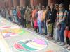 बरेली: 75 फीट लंबी रंगोली बनाकर मतदान के प्रति किया जागरूक