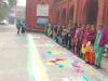 बरेली कॉलेज में बनाई गई 75 फीट लंबी रंगोली, दिया मतदाता जागरुकता का संदेश