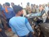 रायबरेली में दर्दनाक सड़क हादसा: टायर फटने से डिवाइडर से टकराई कार, दंपती की मौत
